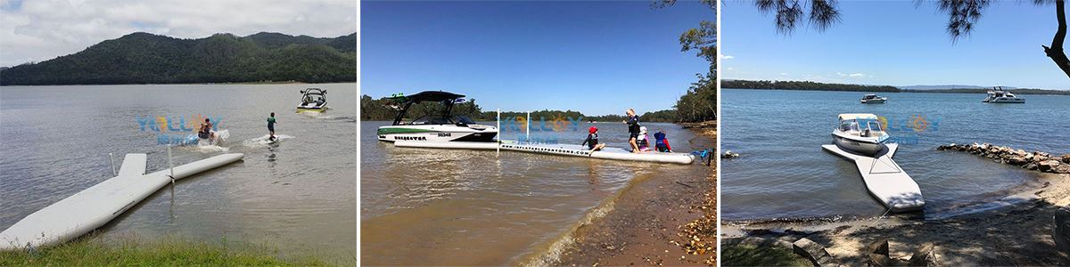 Y-shaped pontoon boat floating dock