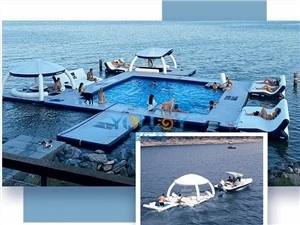 Uppblásanlegur Fljótandi Island Water Leisure Platform